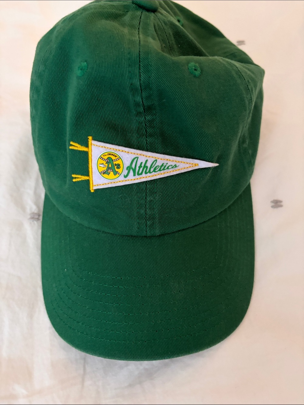 Mitchell and Ness Athletics Green Pennant Baseball Hat